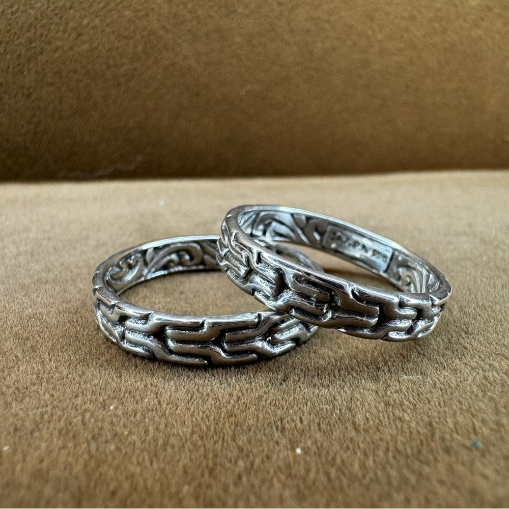 Sterling Silver Stackable Chain Link Style Band R… - image 3